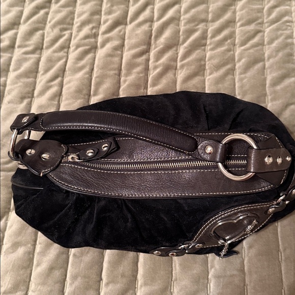 Juicy Couture Black Shoulder Bag with Heart Accent - Picture 2 of 7